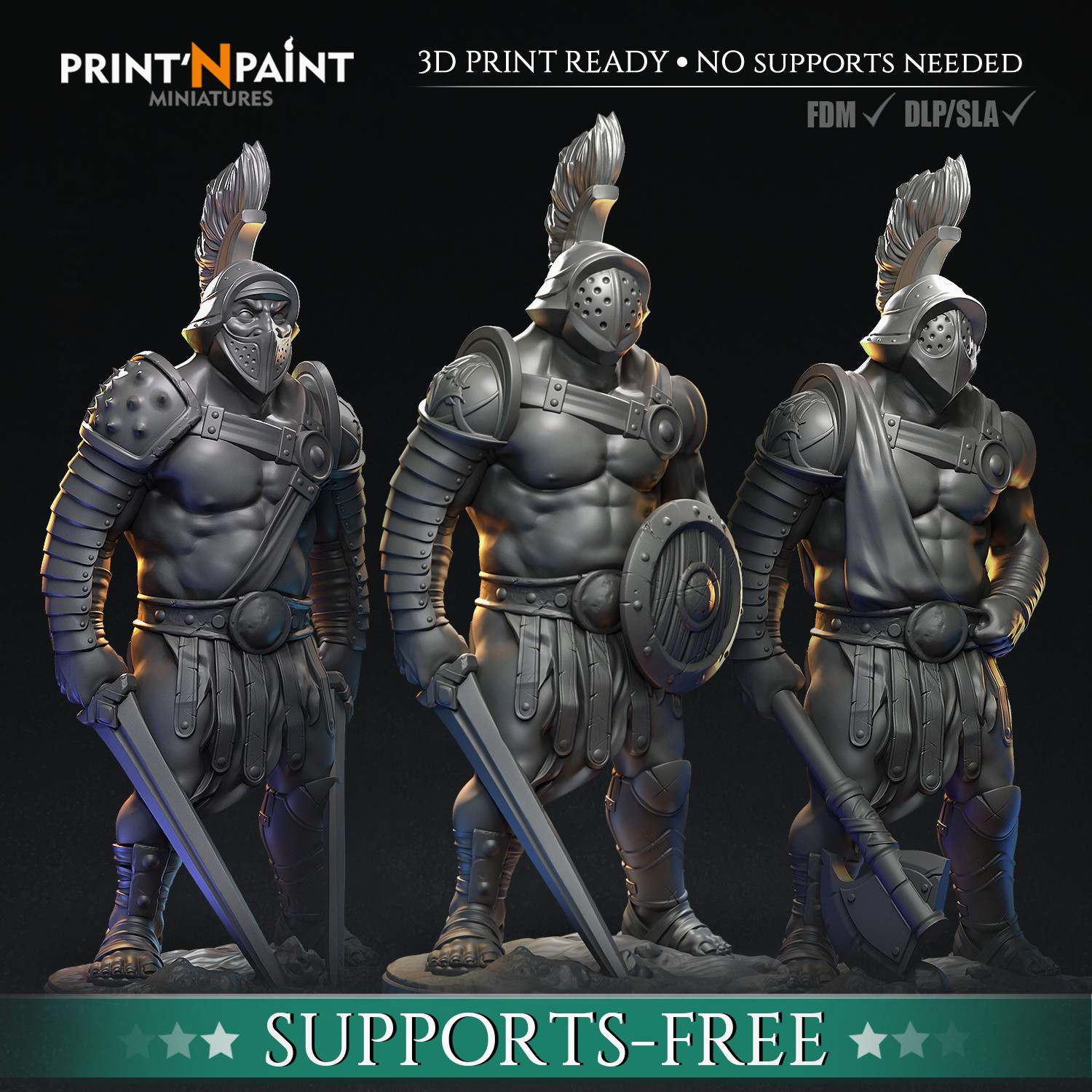 3 Human Gladiators - Support Free